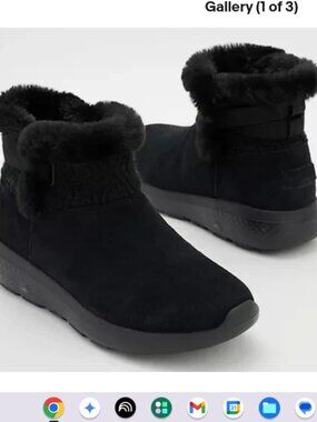 Skechers On-the-GO City Suede Boots-Winter Gleam-Black-8M-NIB-A612533